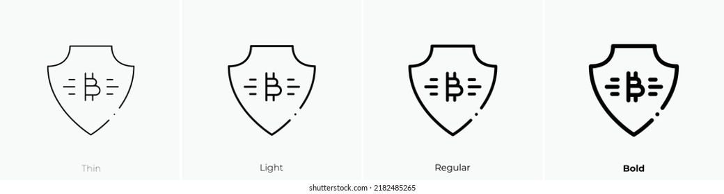 shield icon. Thin, Light Regular And Bold style design isolated on white background