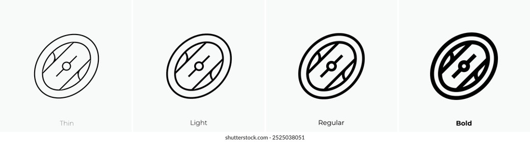 shield icon. Thin, Light Regular And Bold style design isolated on white background