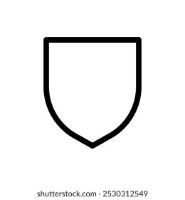Icono de escudo Arte de línea delgada aislado