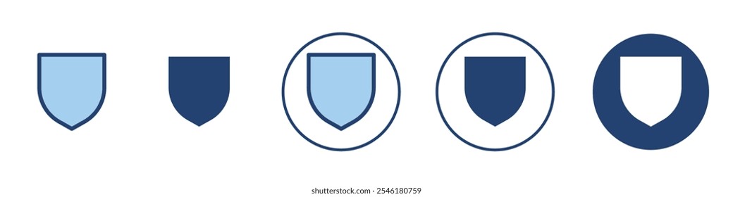 Shield icon Thin line art isolated