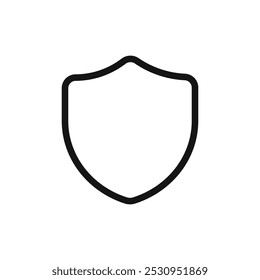 Shield icon Thin line flat illustration