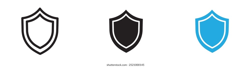 Shield icon thin line illustration