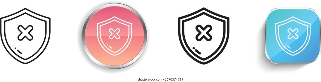 shield icon. Thin Linear, Regular and Button Style Design Isolated On White Background