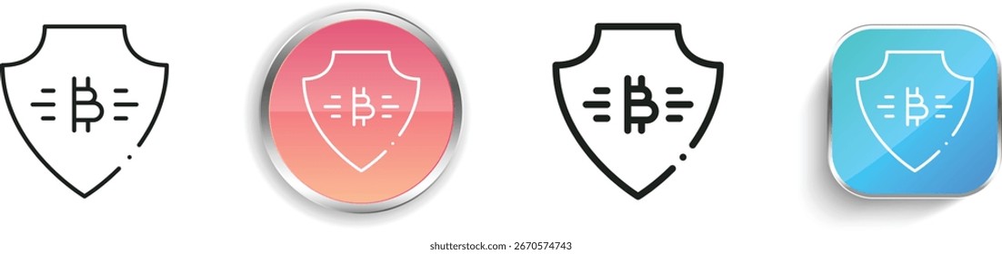 shield icon. Thin Linear, Regular and Button Style Design Isolated On White Background