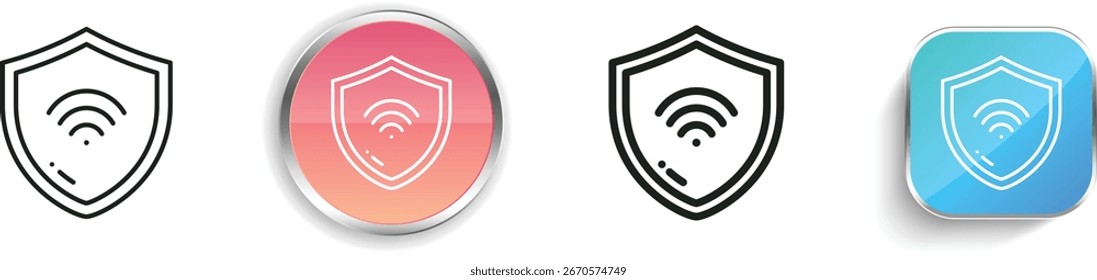shield icon. Thin Linear, Regular and Button Style Design Isolated On White Background