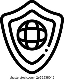 shield icon. Thin Linear Style Design Isolated On White Background