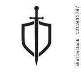 shield icon in trendy flat design 