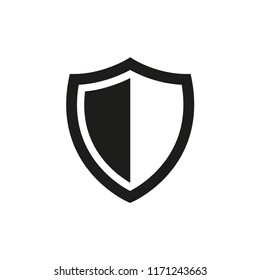 shield icon in trendy flat design 