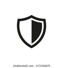 shield icon in trendy flat design 