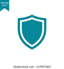 shield icon in trendy flat design 