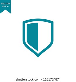 shield icon in trendy flat design 