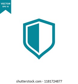 shield icon in trendy flat design 