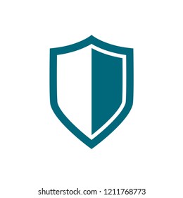 shield icon in trendy flat design 