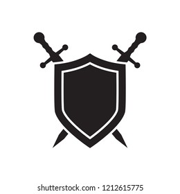shield icon in trendy flat design 