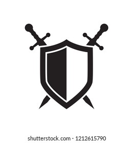 shield icon in trendy flat design 