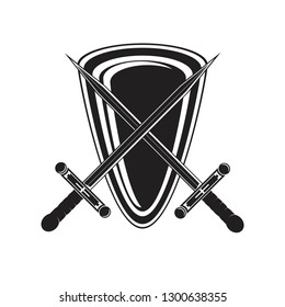 shield icon in trendy flat design