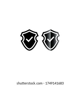 Shield icon in trendy flat design
