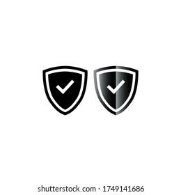 Shield icon in trendy flat design
