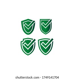 Shield icon in trendy flat design