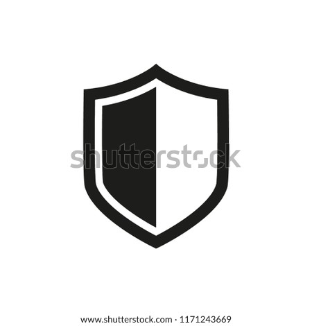 shield icon in trendy flat design 