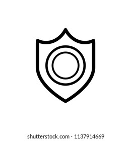 Shield Icon in trendy flat style isolated on white background.
