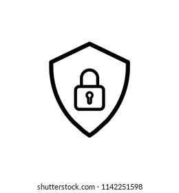 Shield Icon in trendy flat style isolated on white background.