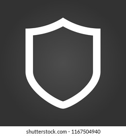 Shield Icon in trendy flat style isolated on black background. Shield symbol for your web site design, logo, app, UI. Vector illustration.