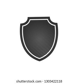 Shield Icon in trendy flat style design with modern line waves. Shield symbol for web site design, logo, app, UI, presentation. Vector illustration isolated on white background.