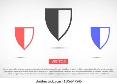 Shield Icon in trendy flat style design Shield Icon Vector illustration Vector shield icon. Shield Protection