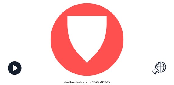 Shield Icon in trendy flat style design Shield Icon Vector illustration Vector shield icon. Shield Protection