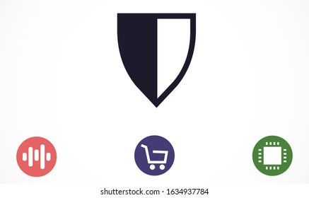 Shield Icon in trendy flat style design Shield Icon Vector illustration Vector shield icon. Shield Protection