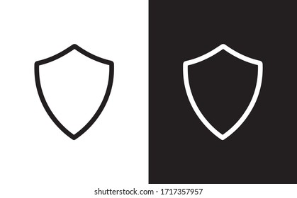 Icono Escudo en estilo plano moderno aislado en fondo gris. Símbolo de escudo para el diseño de su sitio web, logotipo, aplicación, interfaz de usuario. Ilustración del vector
