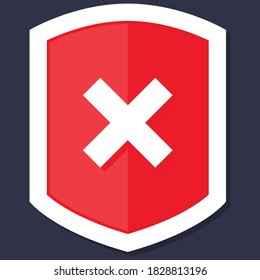 Shield Icon in trendy flat style isolated,  Shield with a checkmark in the middle Protection icon concept web site design, logo, app, UI