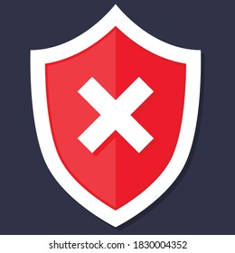 Shield Icon in trendy flat style isolated,  Shield with a checkmark in the middle Protection icon concept web site design, logo, app, UI