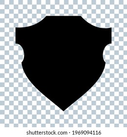 Icono Escudo en estilo plano de moda aislado en fondo gris. Símbolo de escudo para el diseño de su sitio web, logotipo, aplicación, interfaz de usuario. Ilustración vectorial.