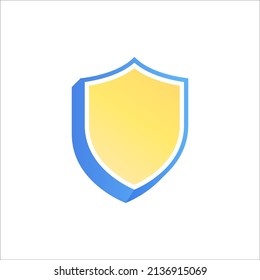 Shield Icon in trendy flat style isolated on white background. Shield symbol for your web site design, logo, app, UI. Vector illustration, EPS10. Gradient Blue. Yellow. 