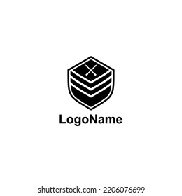 Icono Escudo en estilo plano de moda aislado en fondo gris. Símbolo de escudo para el diseño de su sitio web, logotipo, aplicación, interfaz de usuario. Ilustración del vector, EPS10.