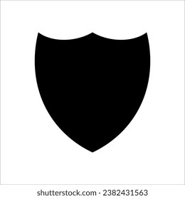 Icono Escudo en estilo plano de moda aislado en fondo blanco. Símbolo de escudo para el diseño de su sitio web.