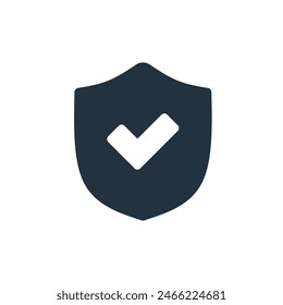Icono de escudo en estilo plano de moda aislado sobre fondo blanco. ilustración de ícono de concepto de escudo para diseño de Web y móvil.