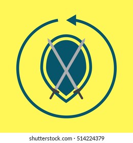 Shield Icon in trendy flat style isolated on yellou background. Shield symbol for your web site design, logo, app, UI. Vector illustration, EPS10.
