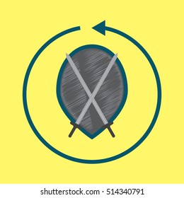 Shield Icon in trendy flat style isolated on yellou background. Shield symbol for your web site design, logo, app, UI. Vector illustration, EPS10.