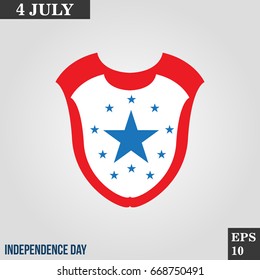 Shield icon in trendy flat style isolated on grey background. Usa independence day symbol for your design, logo, UI. Vector illustration, EPS10.