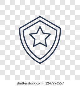 Shield icon. Trendy linear Shield logo concept on transparent background from army and war collection