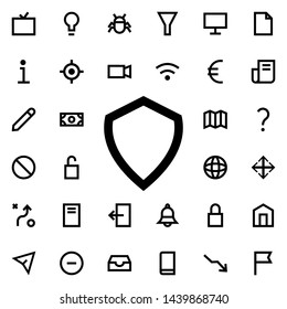 shield icon. Universal set of web for website design and development, app development
