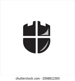 Shield icon vector black colour design illustrator