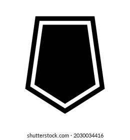 Schild Symbol Vektor. Verteidigungsschild. Rüstungssymbol. Schutzlogo. Sicherheitszeichen.