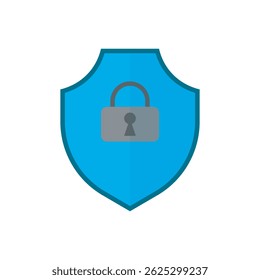 Shield icon vector design. Emblem and padlock icon, protection, defense element, and security icon vector illustration. 