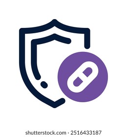 ícone de escudo. vetor ícone de tom duplo para o seu site, móvel, apresentação e design de logotipo.
