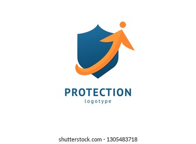 Shield icon. Vector flat style illustration Abstract business security  