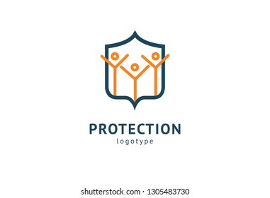 Shield icon. Vector flat style illustration Abstract business security   